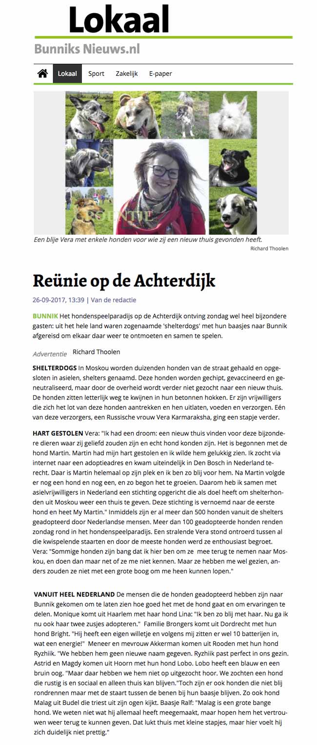 Krantenartikel reünie Bunnik